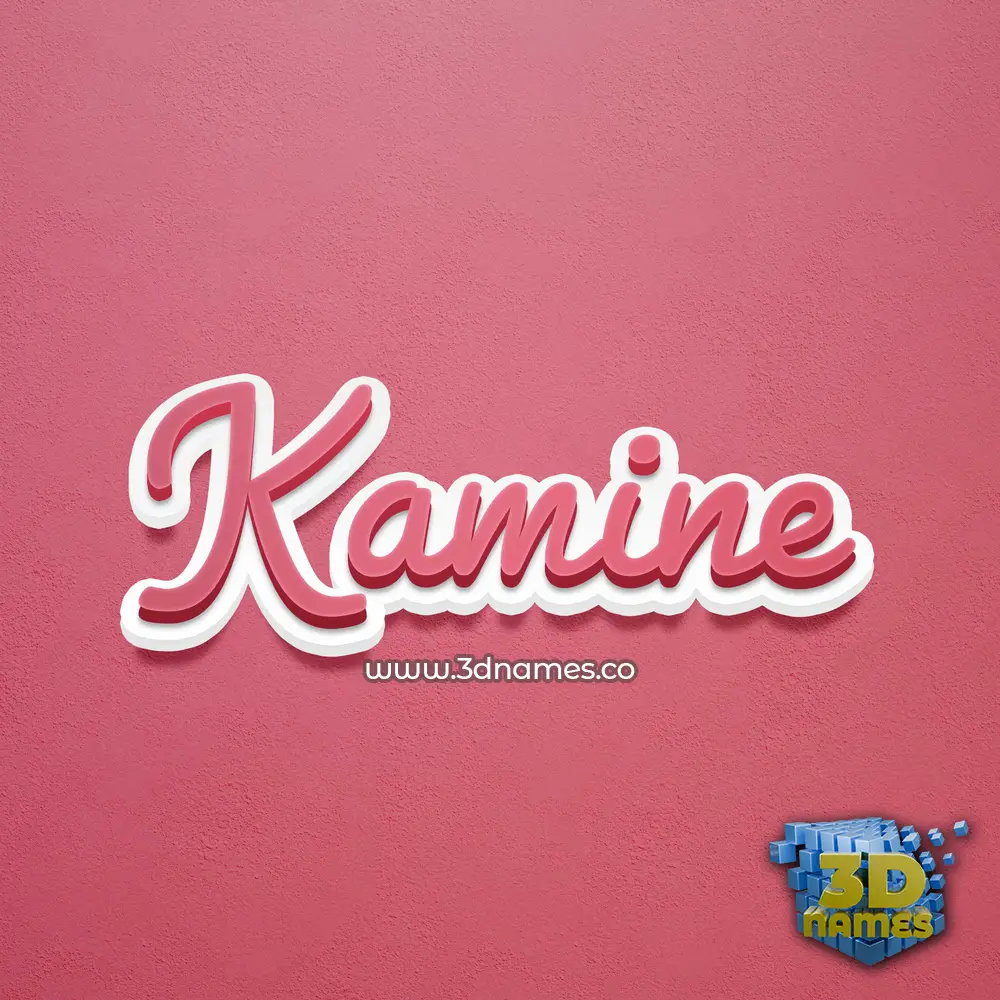 kamine in Red Scribble style - 3D name wallpaper