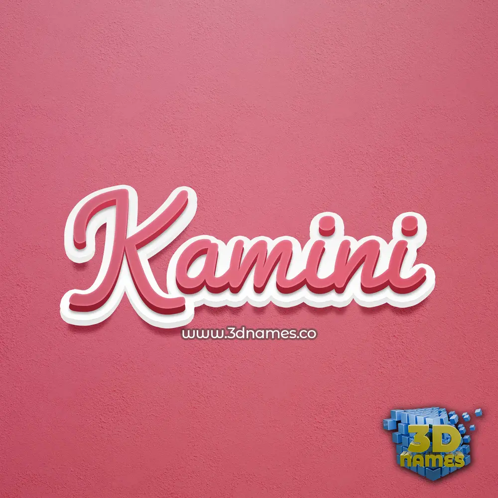 kamini in Red Scribble style - 3D name wallpaper