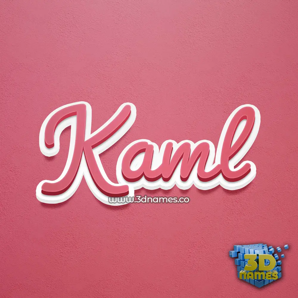 kaml in Red Scribble style - 3D name wallpaper