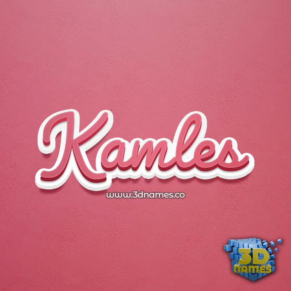 kamles in Red Scribble style - 3D name wallpaper
