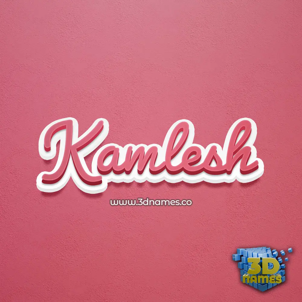 kamlesh in Red Scribble style - 3D name wallpaper