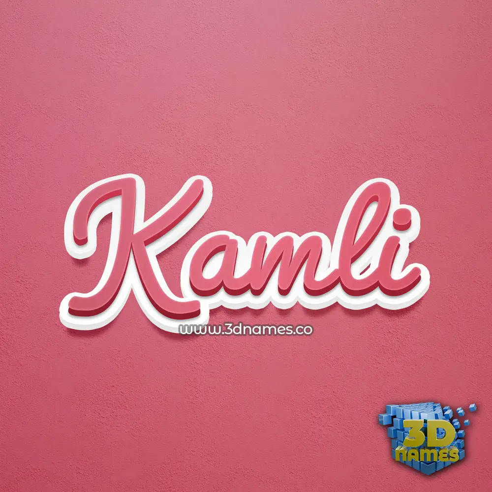 kamli in Red Scribble style - 3D name wallpaper