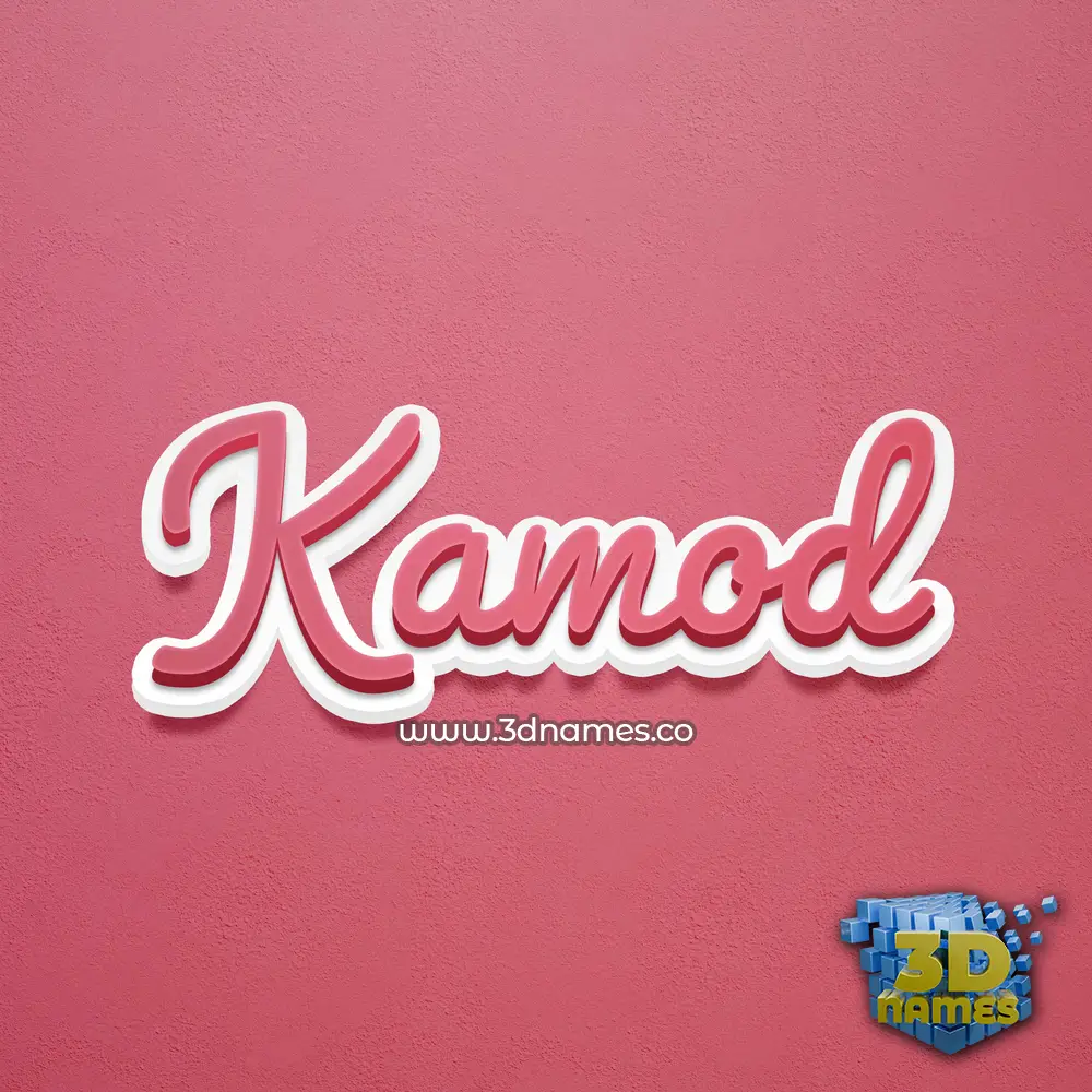 kamod in Red Scribble style - 3D name wallpaper