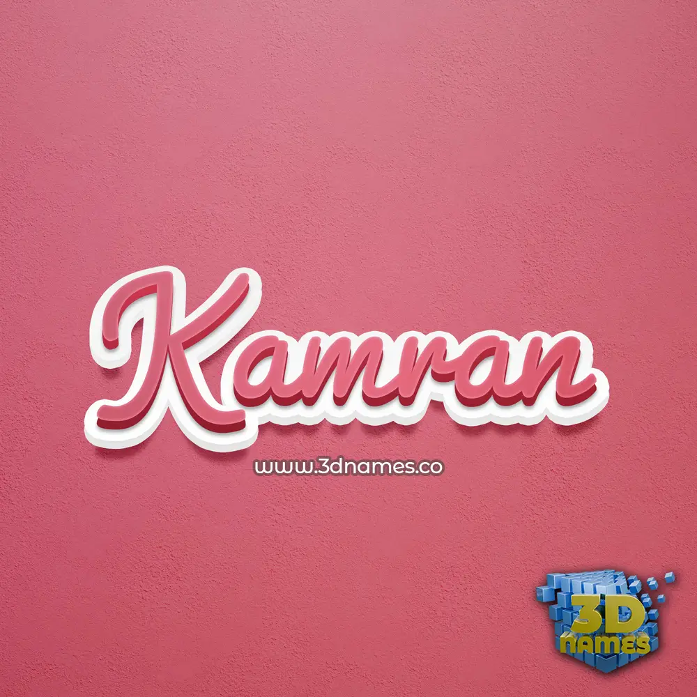 kamran in Red Scribble style - 3D name wallpaper