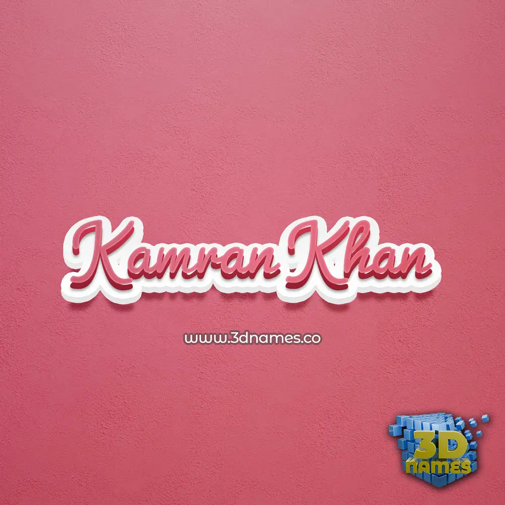 kamran khan in Red Scribble style - 3D name wallpaper
