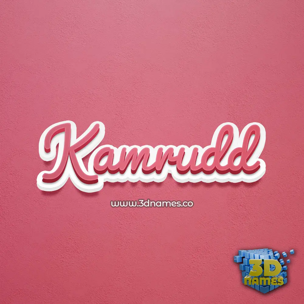kamrudd in Red Scribble style - 3D name wallpaper