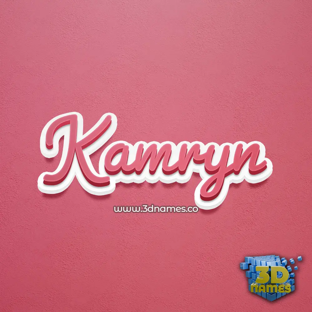 kamryn in Red Scribble style - 3D name wallpaper