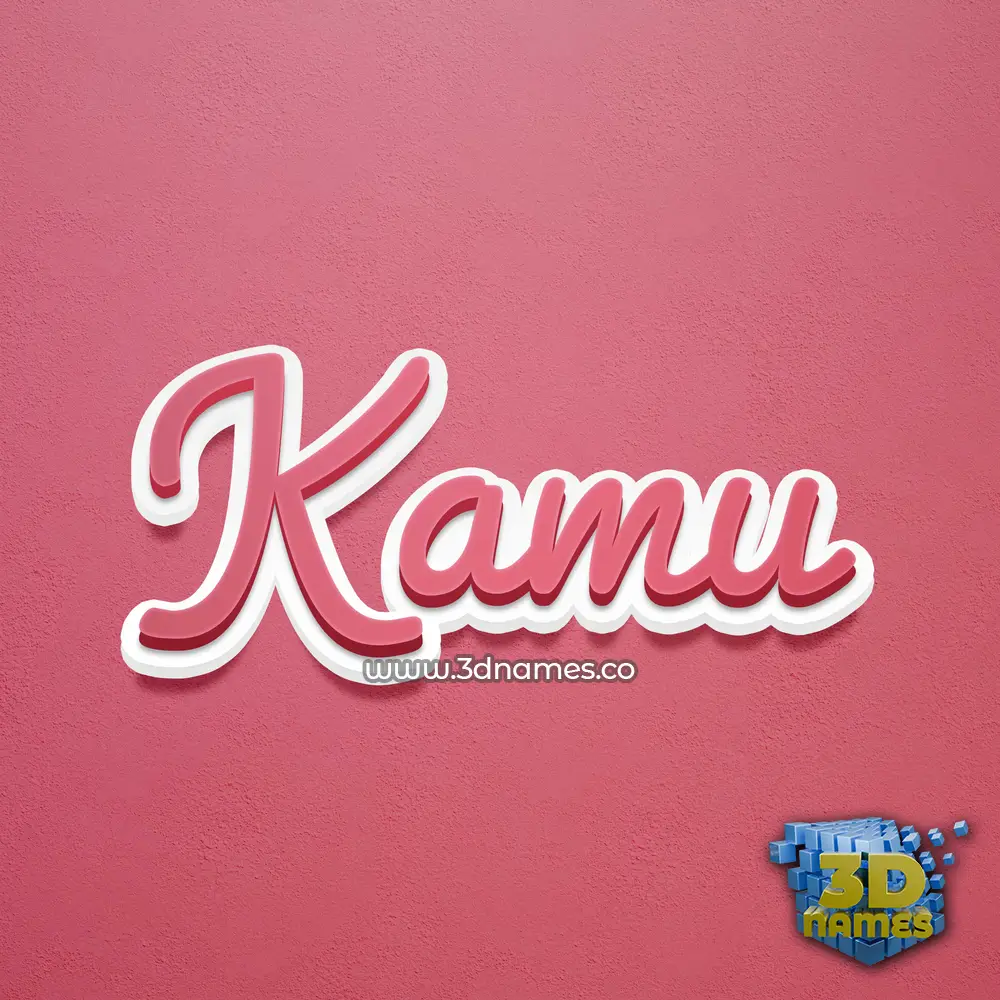 kamu in Red Scribble style - 3D name wallpaper