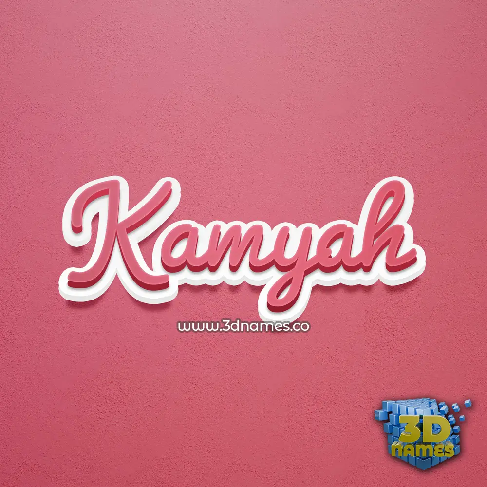 kamyah in Red Scribble style - 3D name wallpaper
