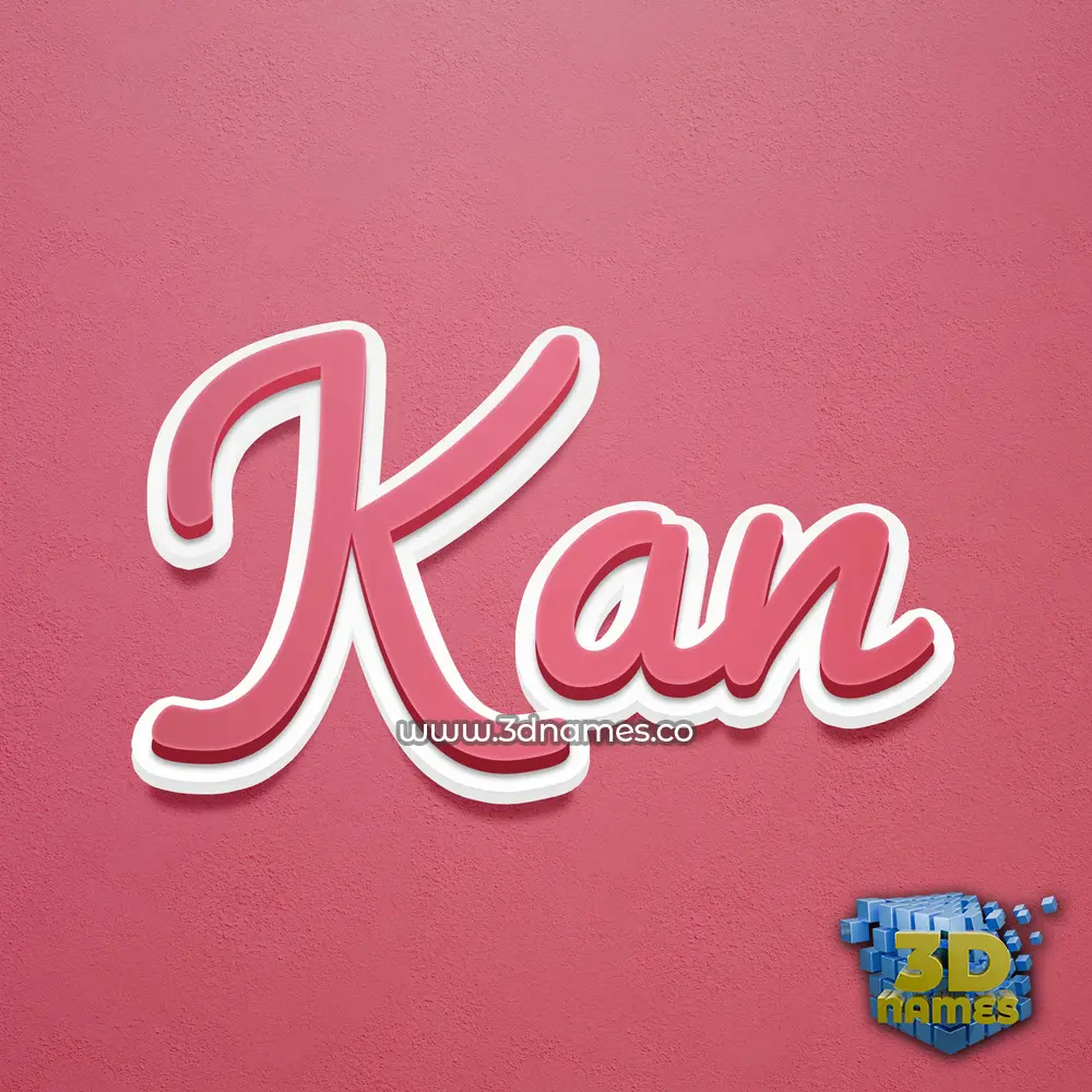 kan in Red Scribble style - 3D name wallpaper