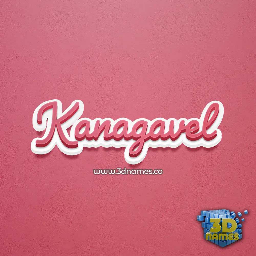 kanagavel in Red Scribble style - 3D name wallpaper