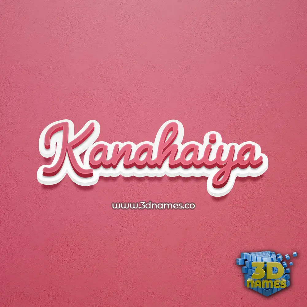 kanahaiya in Red Scribble style - 3D name wallpaper