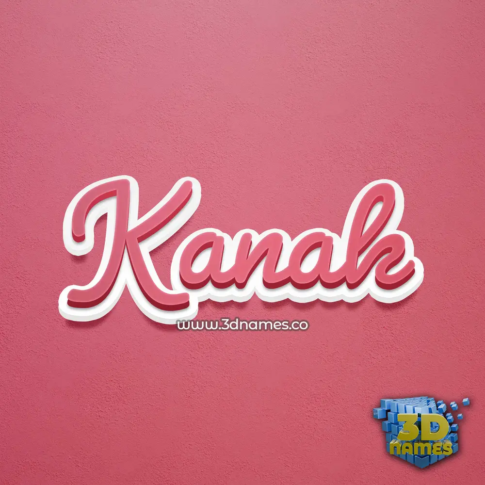 kanak in Red Scribble style - 3D name wallpaper