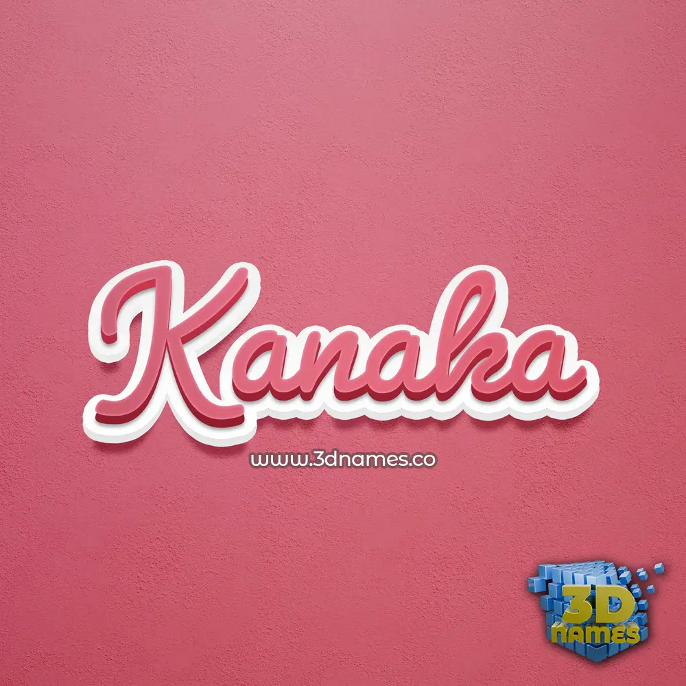 kanaka in Red Scribble style - 3D name wallpaper