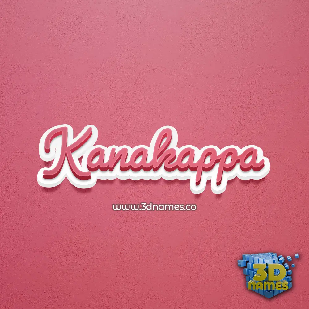 kanakappa in Red Scribble style - 3D name wallpaper