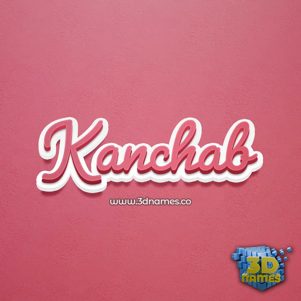kanchab in Red Scribble style - 3D name wallpaper