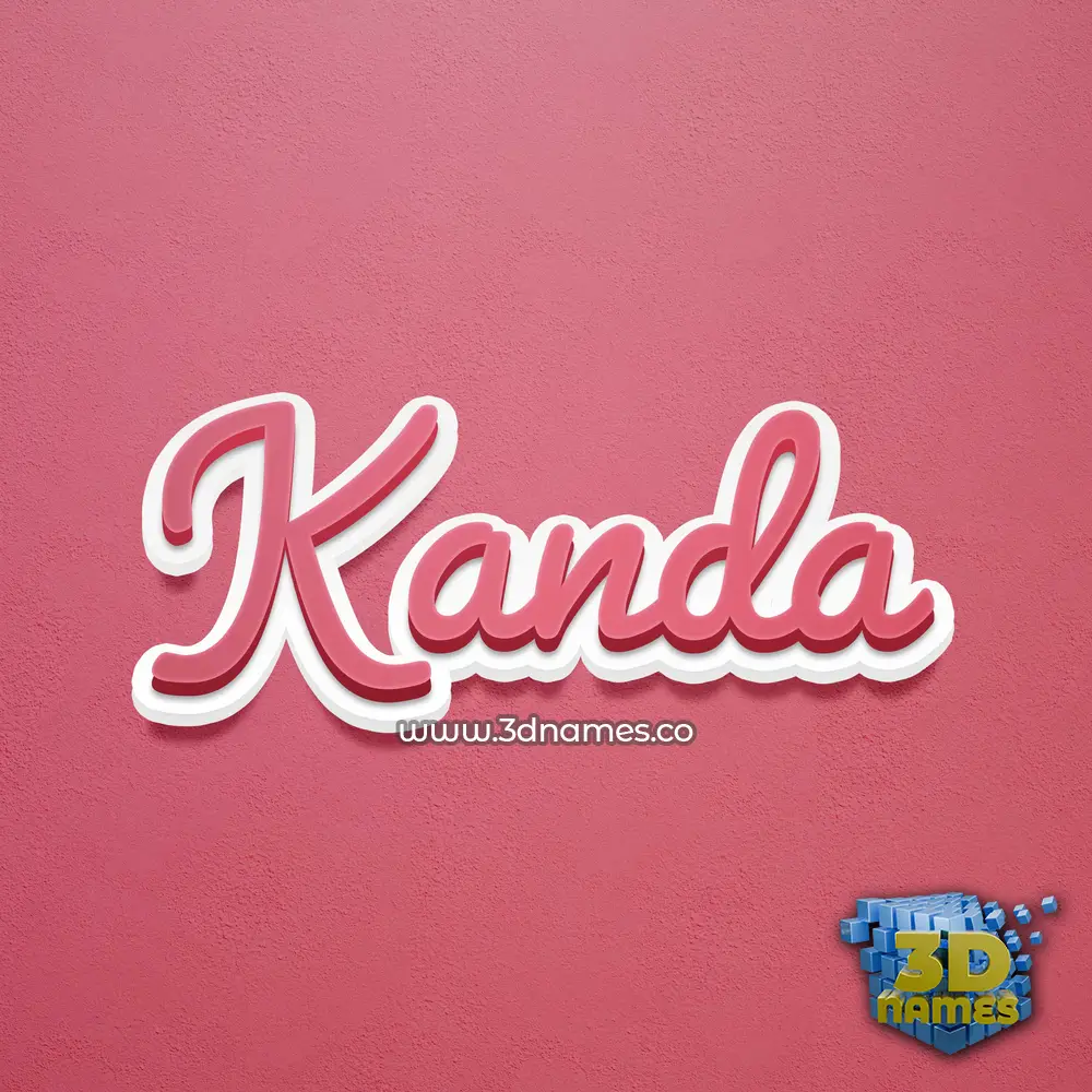 kanda in Red Scribble style - 3D name wallpaper