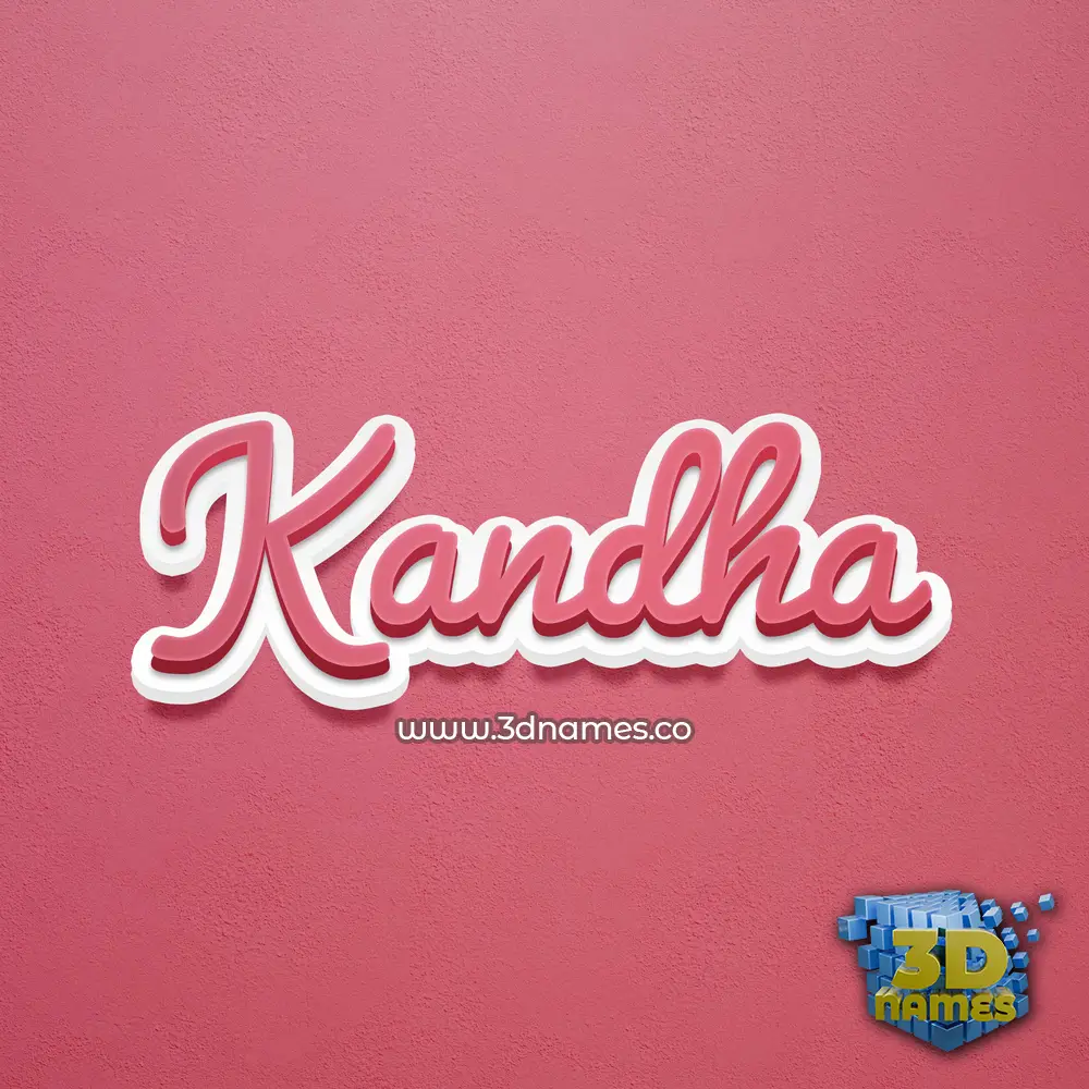 kandha in Red Scribble style - 3D name wallpaper