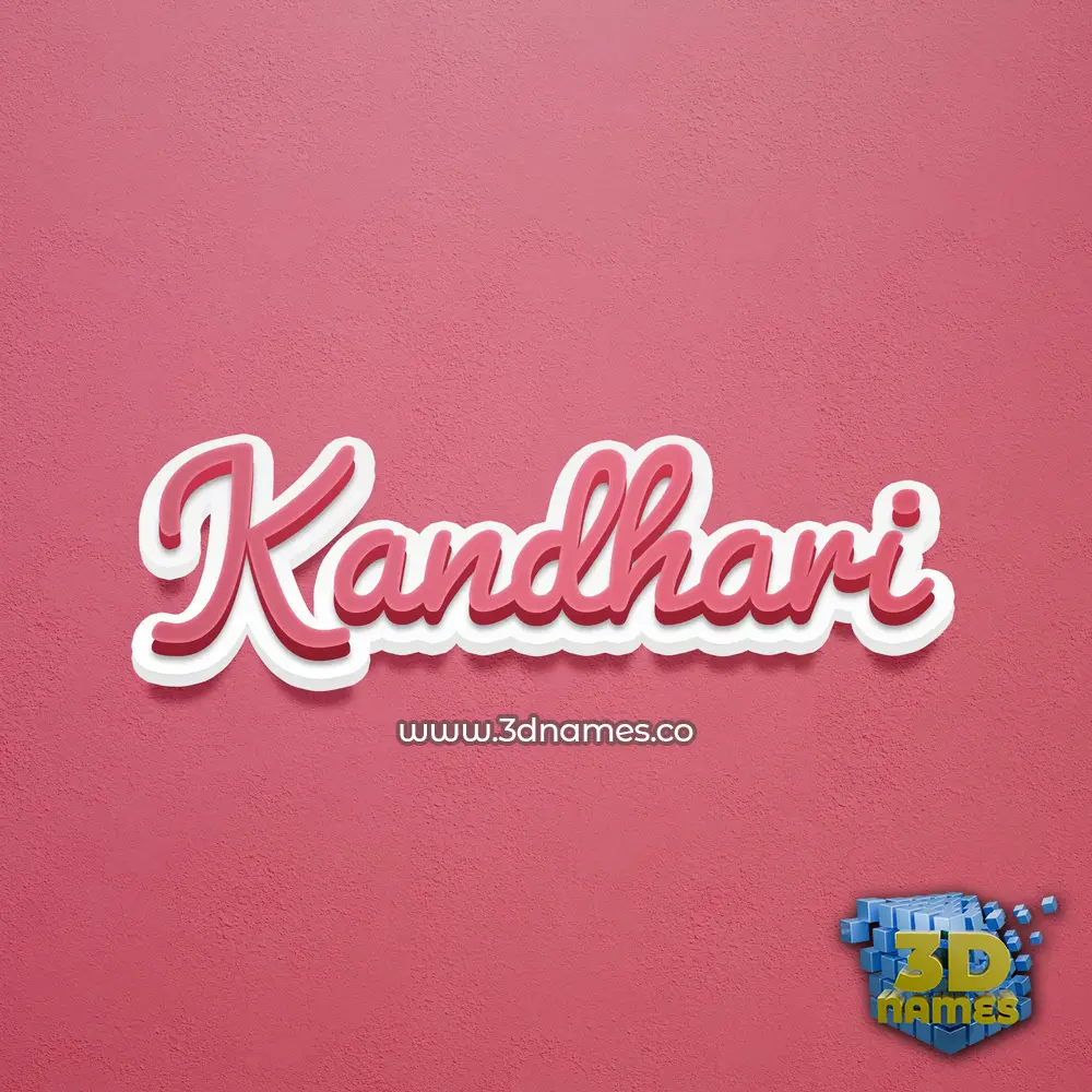 kandhari in Red Scribble style - 3D name wallpaper