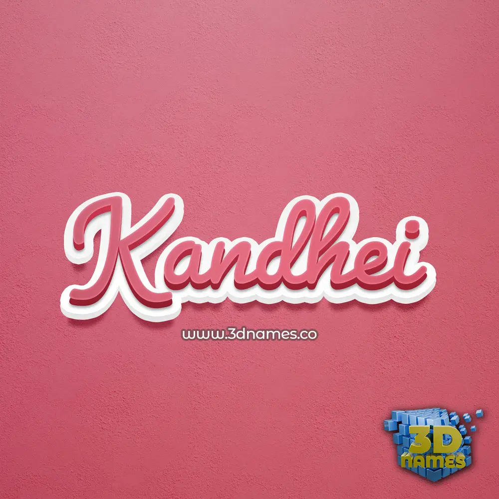 kandhei in Red Scribble style - 3D name wallpaper