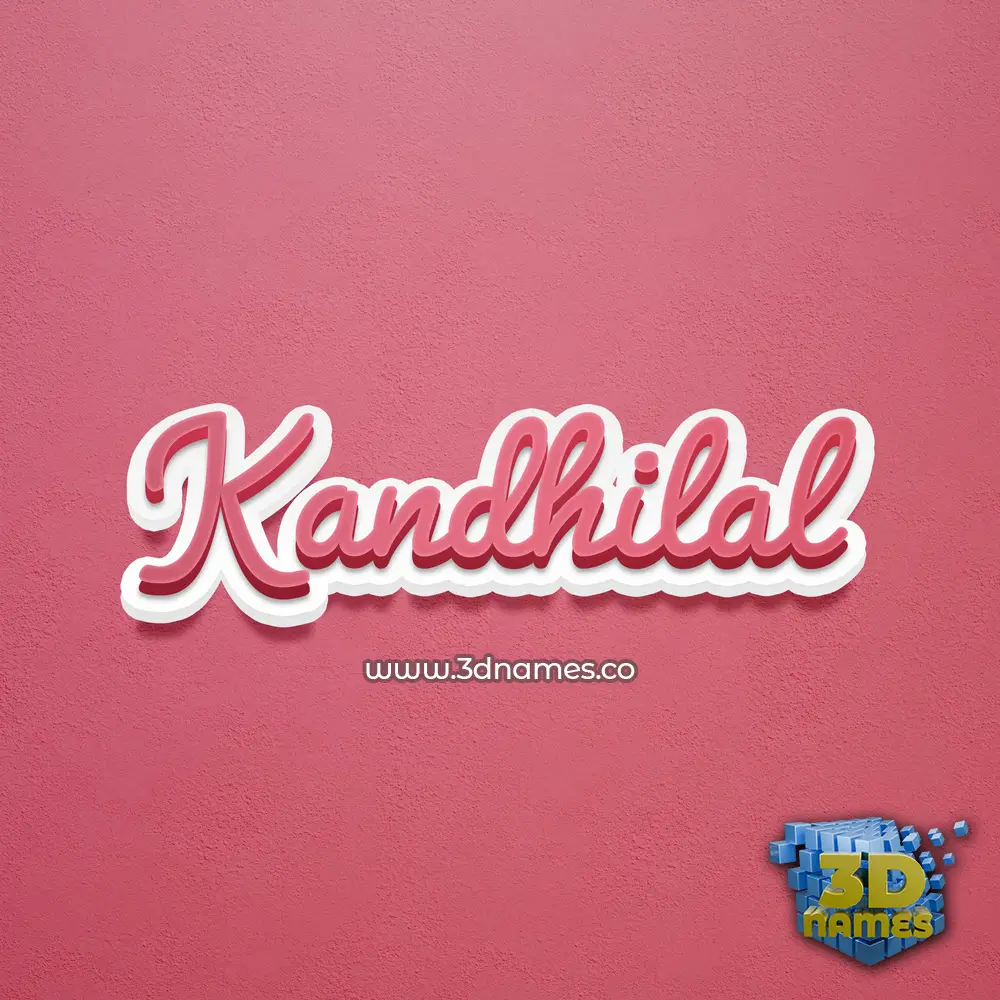 kandhilal in Red Scribble style - 3D name wallpaper