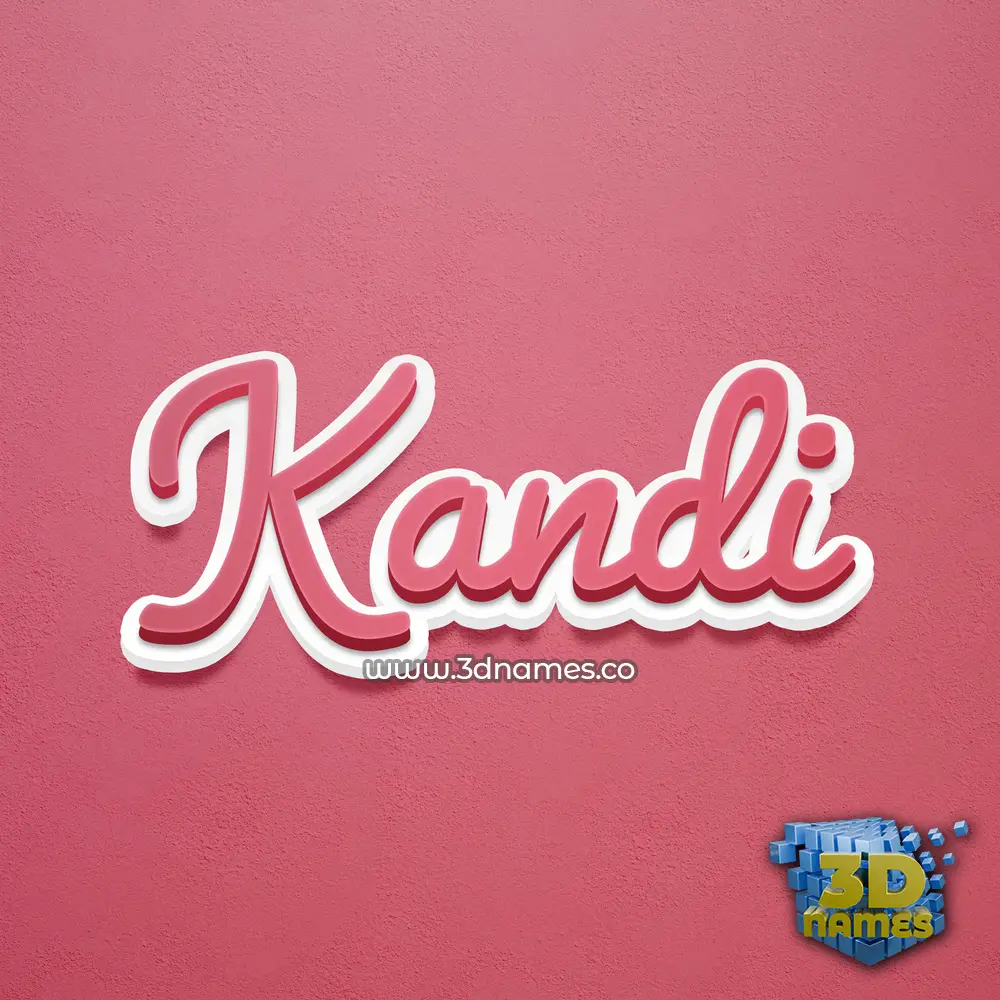 kandi in Red Scribble style - 3D name wallpaper
