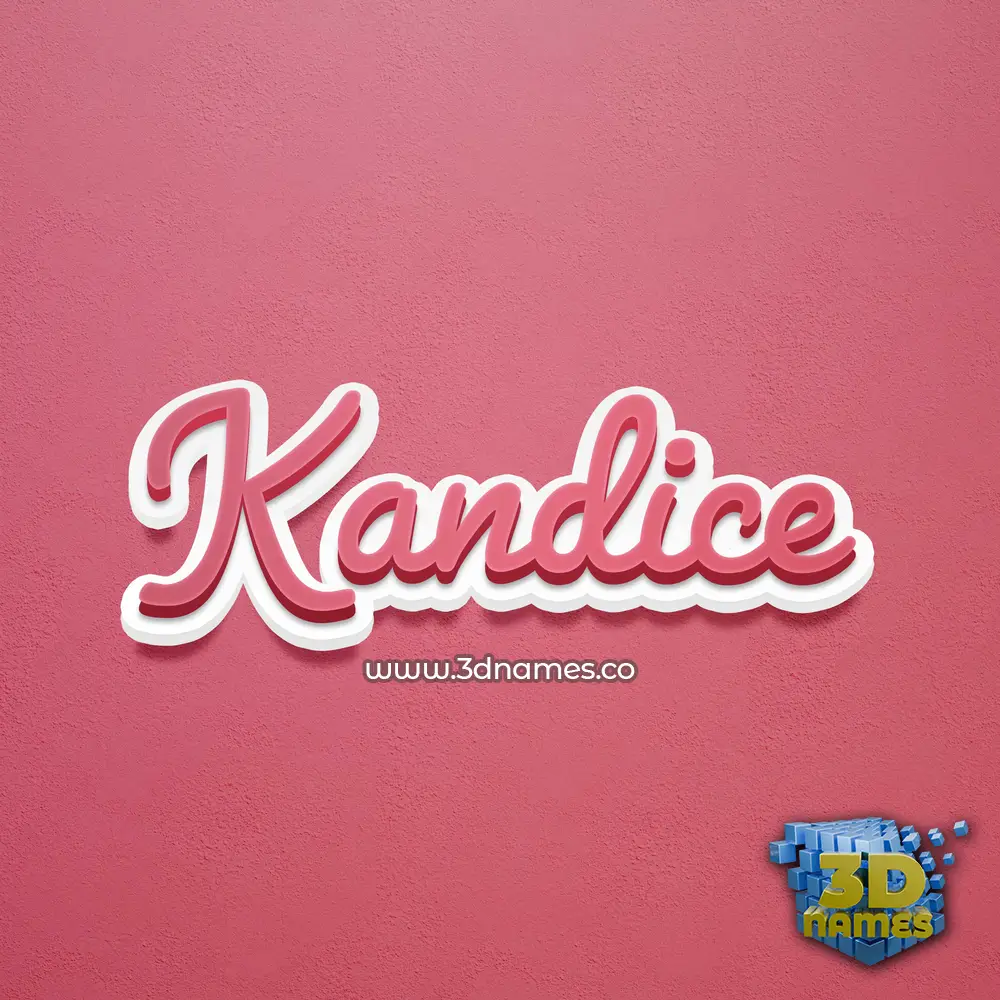 kandice in Red Scribble style - 3D name wallpaper