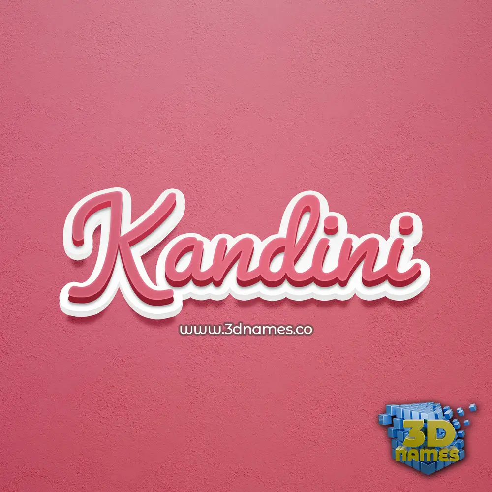 kandini in Red Scribble style - 3D name wallpaper