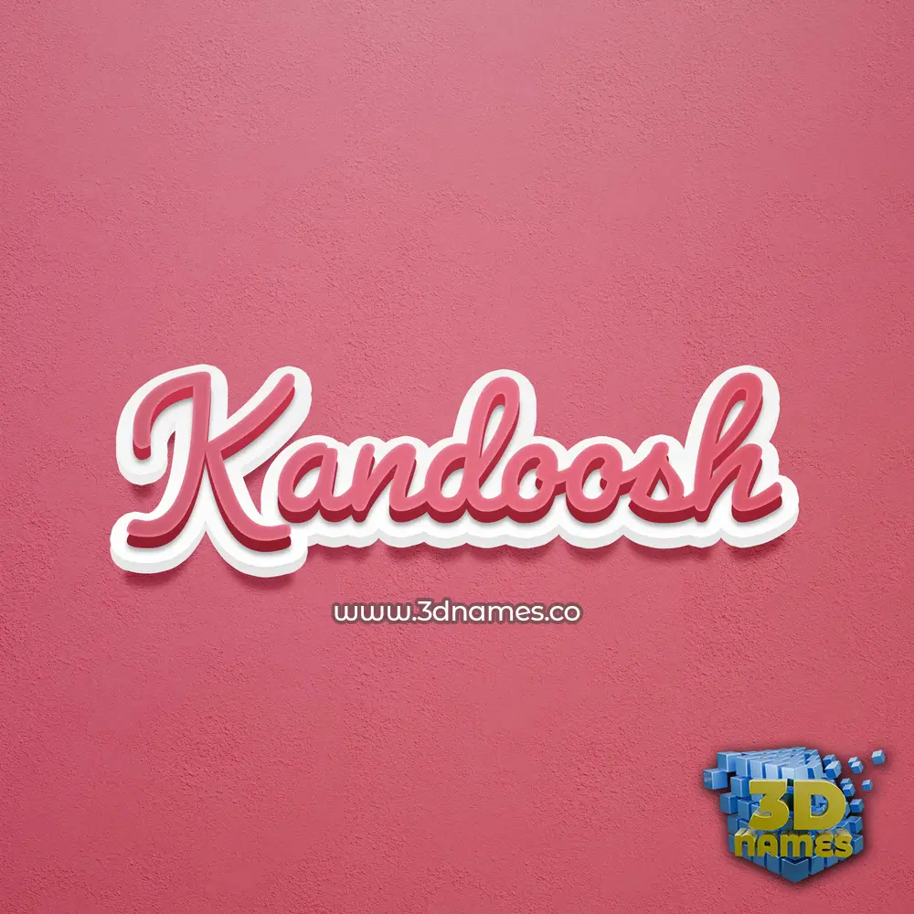 kandoosh in Red Scribble style - 3D name wallpaper
