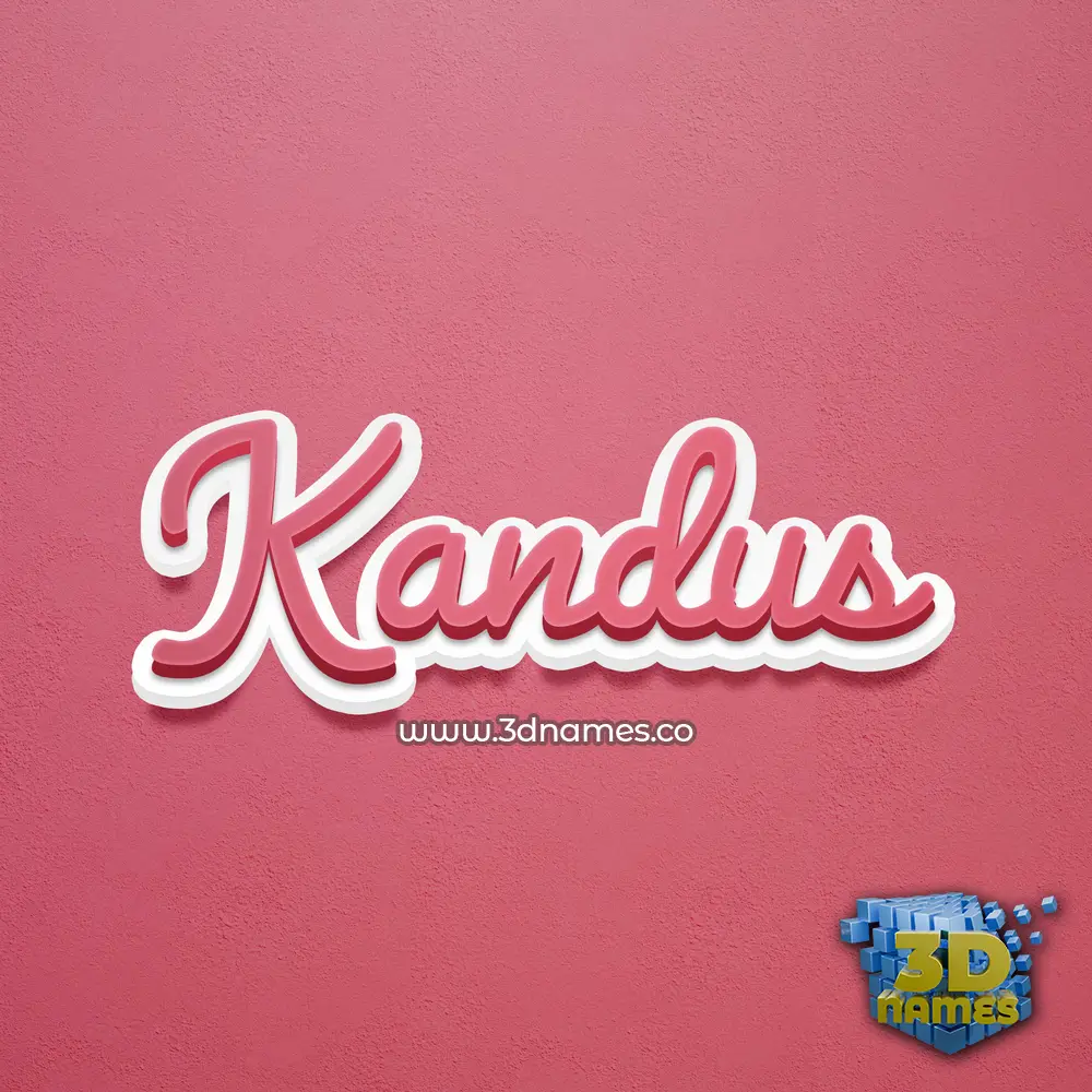 kandus in Red Scribble style - 3D name wallpaper