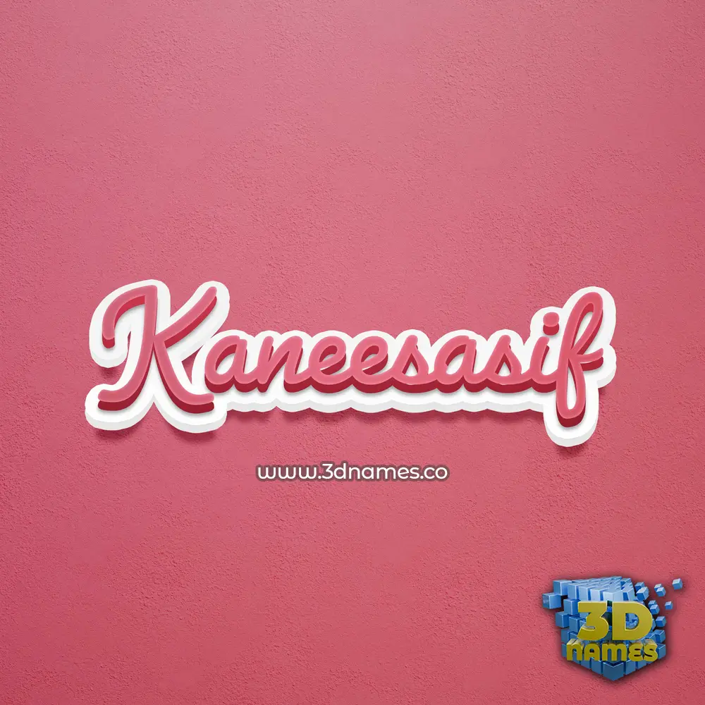 kaneesasif in Red Scribble style - 3D name wallpaper