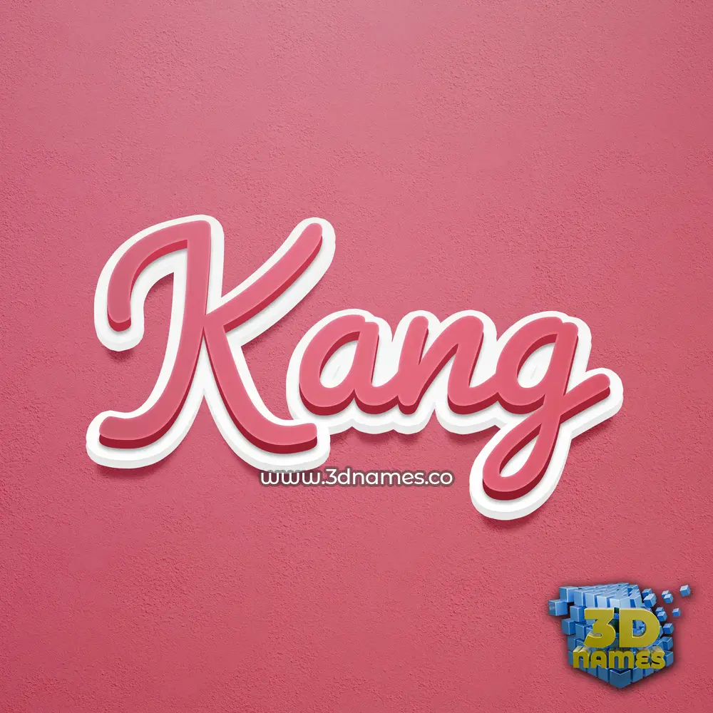 kang in Red Scribble style - 3D name wallpaper