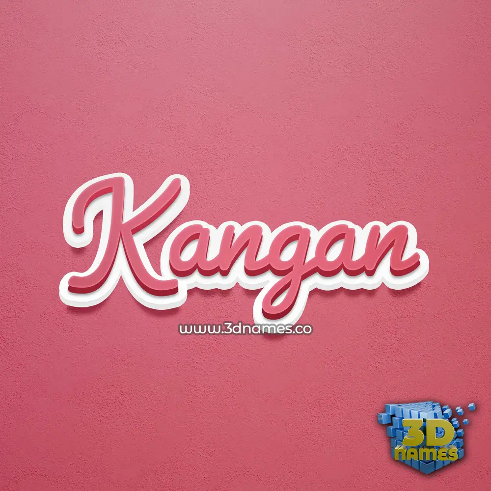 kangan in Red Scribble style - 3D name wallpaper