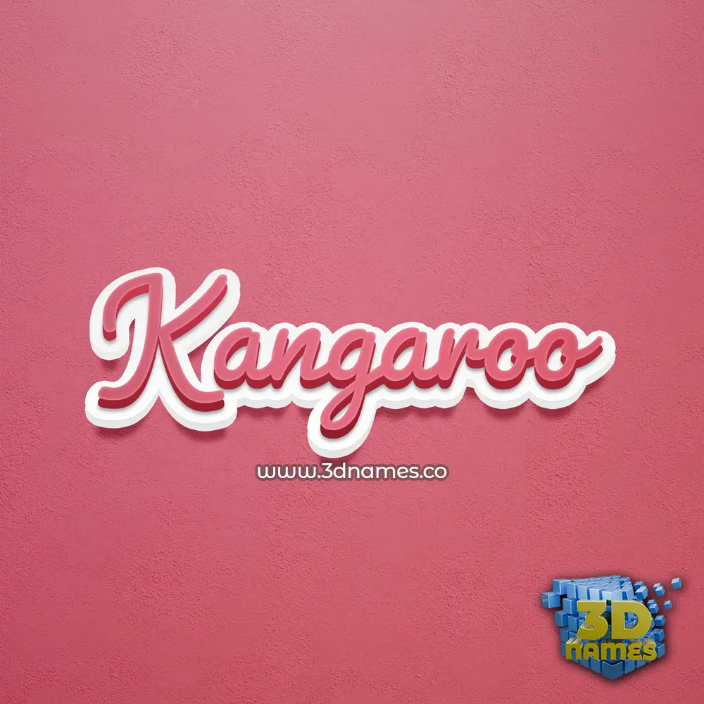 kangaroo in Red Scribble style - 3D name wallpaper