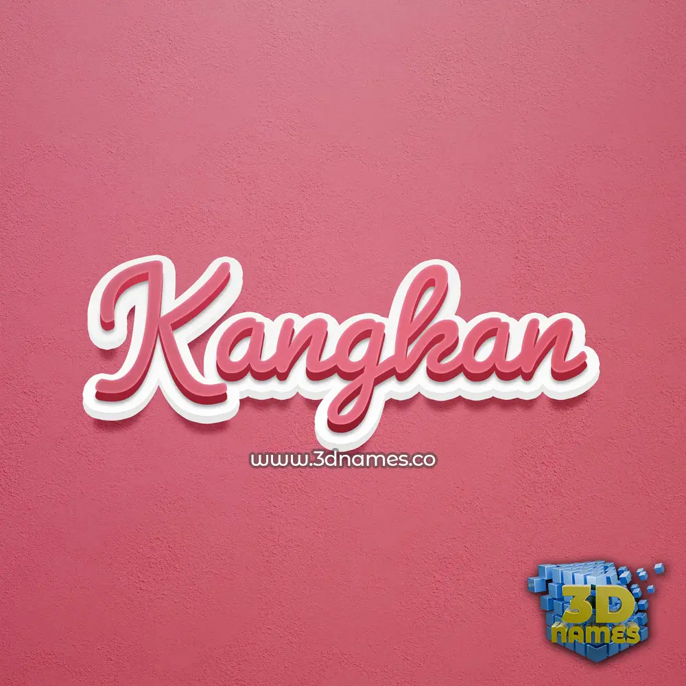 kangkan in Red Scribble style - 3D name wallpaper