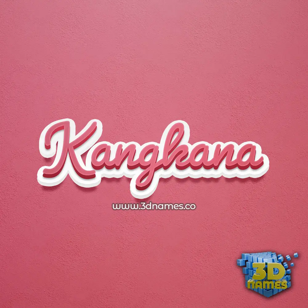 kangkana in Red Scribble style - 3D name wallpaper