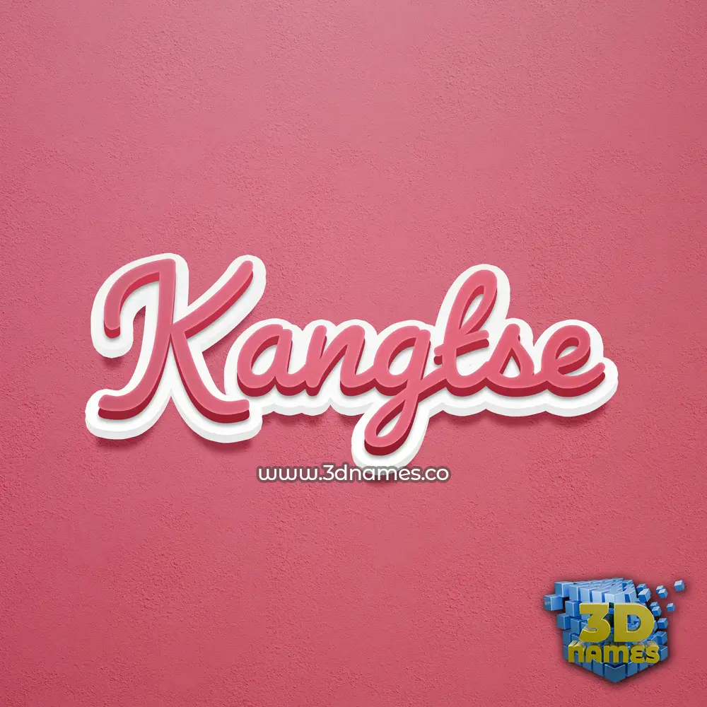 kangtse in Red Scribble style - 3D name wallpaper