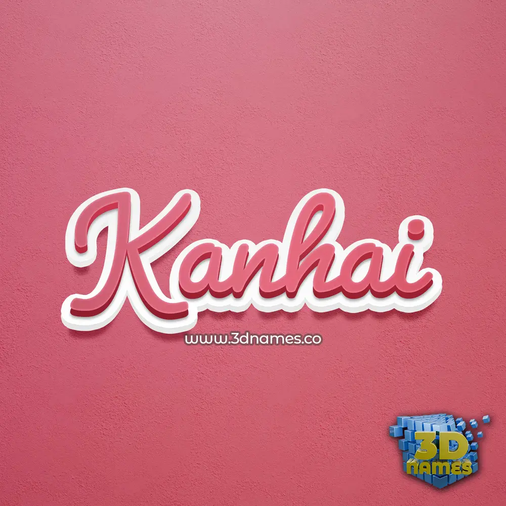 kanhai in Red Scribble style - 3D name wallpaper