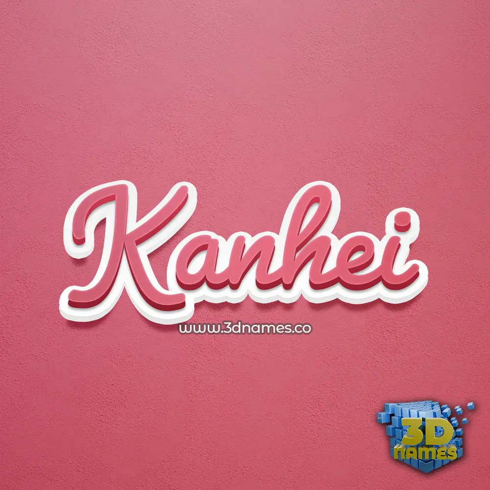 kanhei in Red Scribble style - 3D name wallpaper