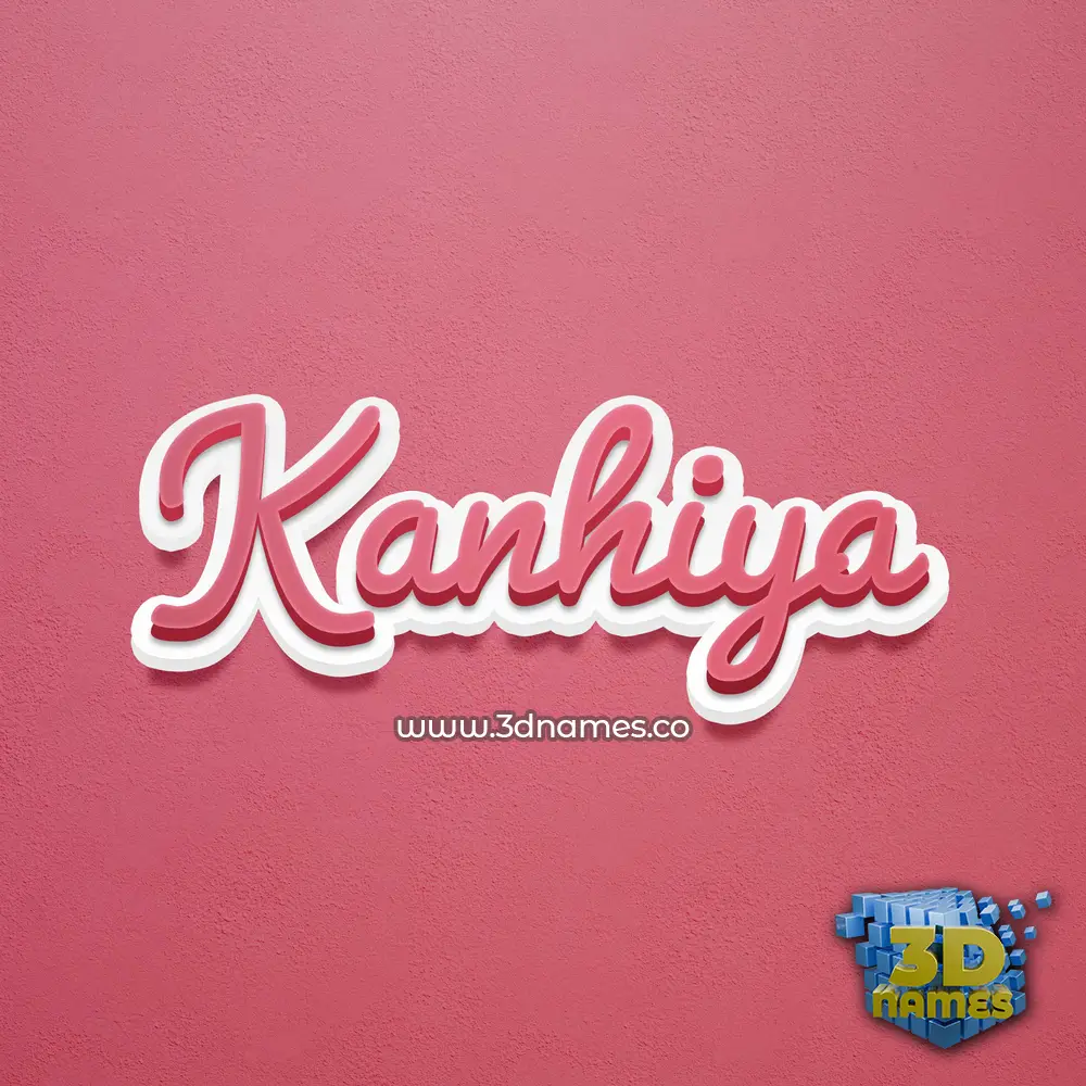 kanhiya in Red Scribble style - 3D name wallpaper