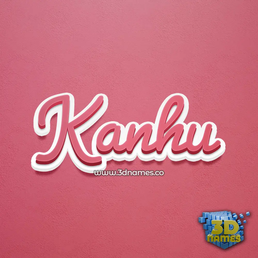 kanhu in Red Scribble style - 3D name wallpaper