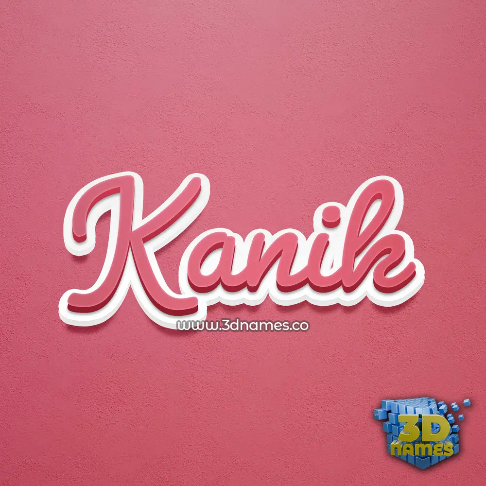 kanik in Red Scribble style - 3D name wallpaper