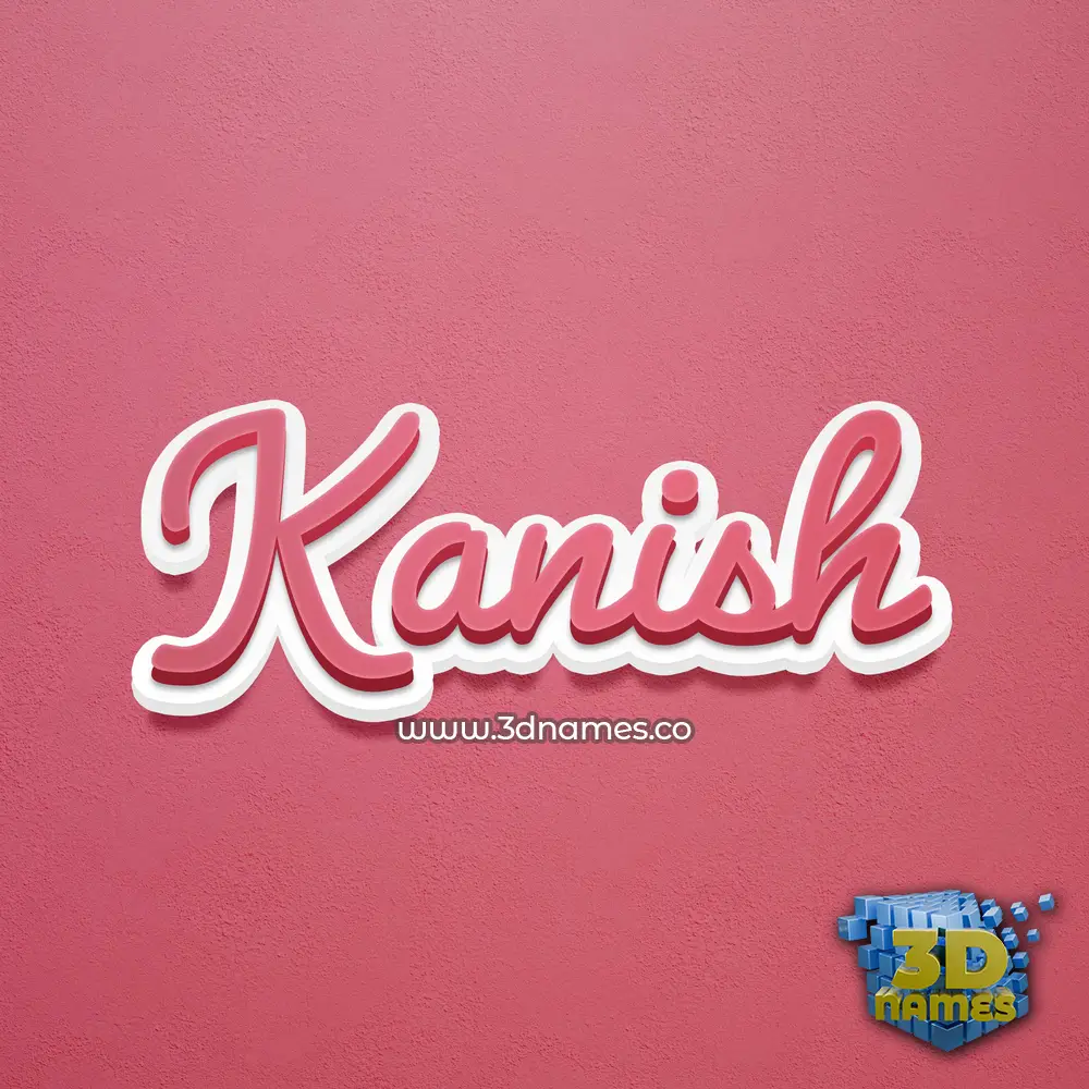 kanish in Red Scribble style - 3D name wallpaper