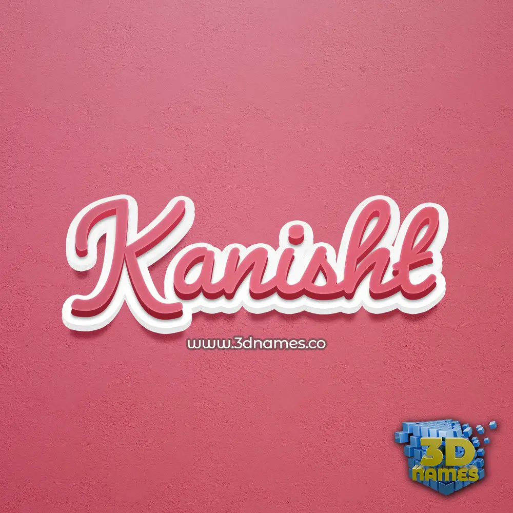 kanisht in Red Scribble style - 3D name wallpaper