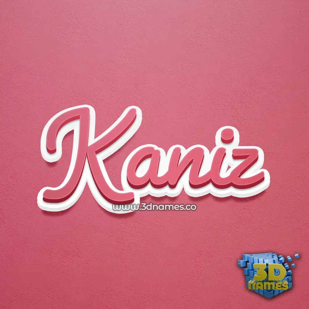 kaniz in Red Scribble style - 3D name wallpaper