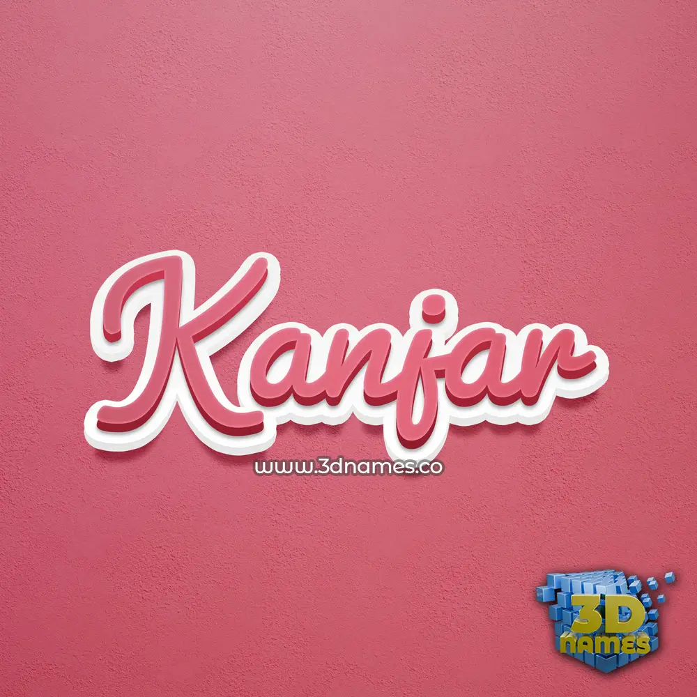 kanjar in Red Scribble style - 3D name wallpaper