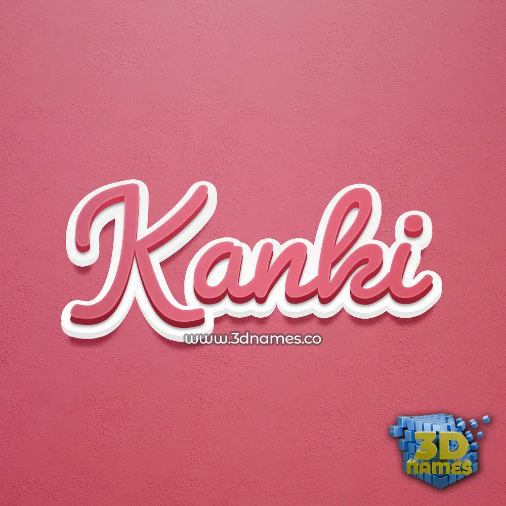 kanki in Red Scribble style - 3D name wallpaper
