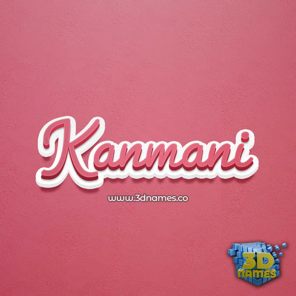 kanmani in Red Scribble style - 3D name wallpaper