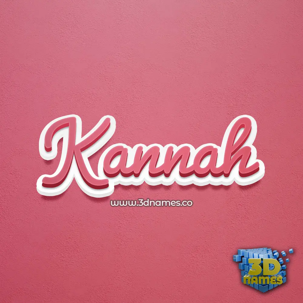 kannah in Red Scribble style - 3D name wallpaper