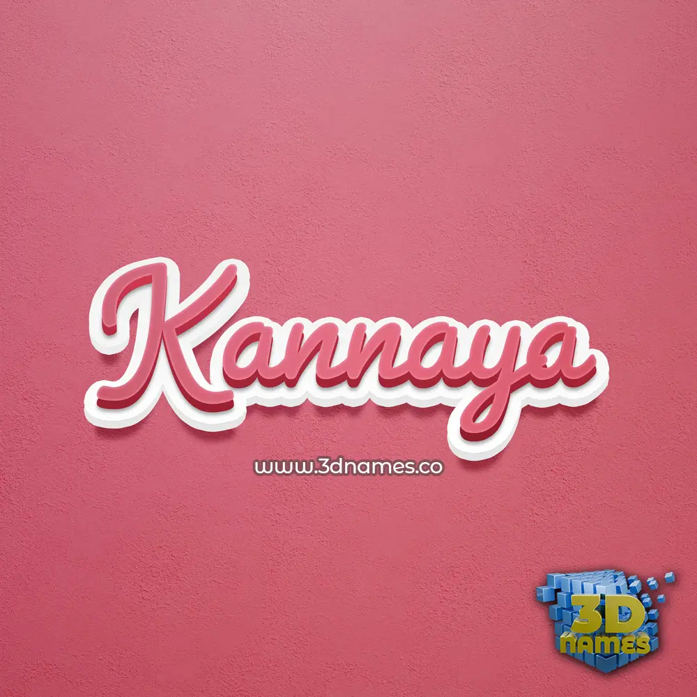 kannaya in Red Scribble style - 3D name wallpaper